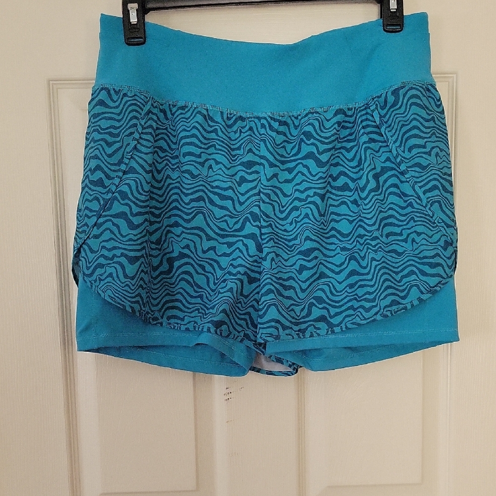 Tek Gear Blue Athletic Shorts with Overlay Sz XL